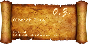 Olbrich Zita névjegykártya
